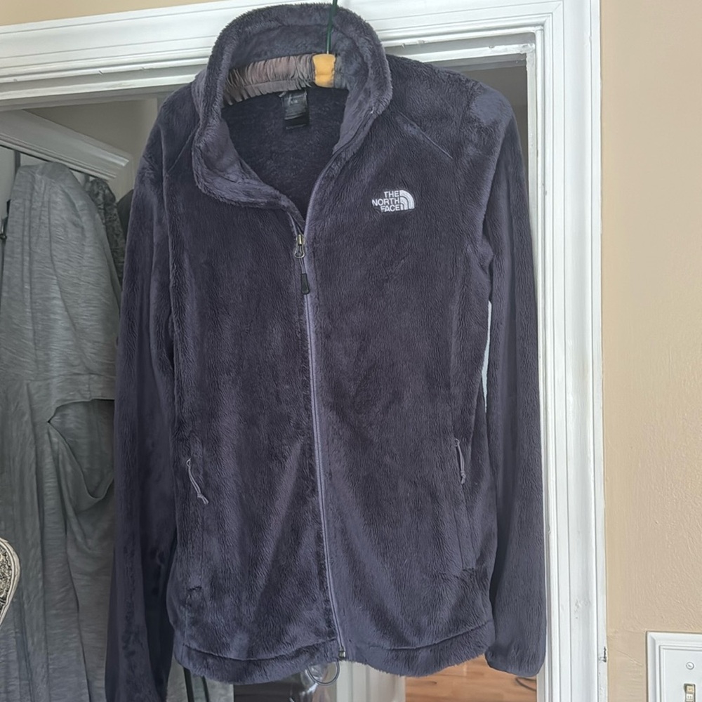 North Face women’s dark purple fleece zip up jacket